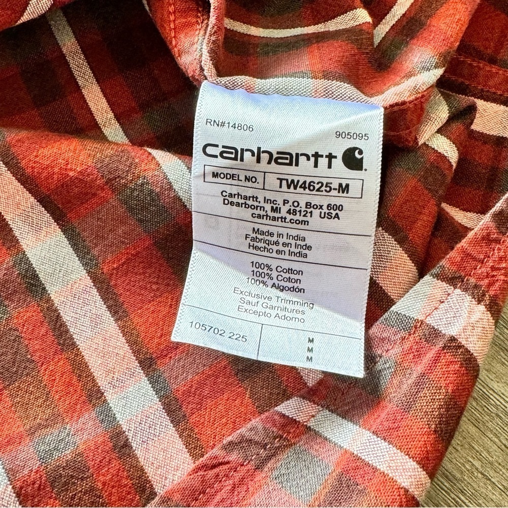 LOOSE FIT MIDWEIGHT SHORT-SLEEVE PLAID SHIRT Size M - Picture 3 of 8